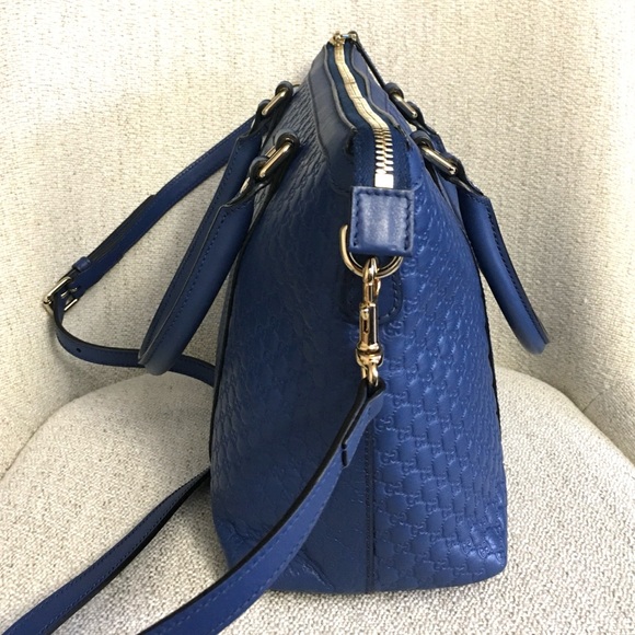 Authentic Gucci 2way tote bag blue leather - Picture 7 of 16